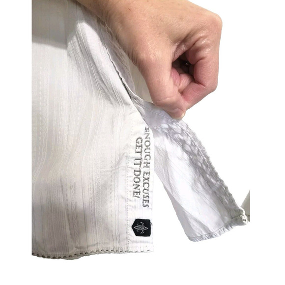 ROAR White Embroidered Button Down Shirt Mens Size 2XL Strength Refined - Picture 7 of 10